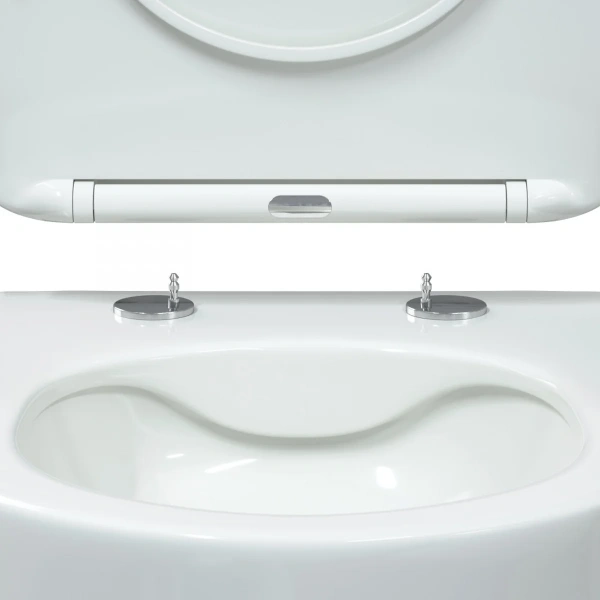 Унитаз BERGES подвесной VENTAS Rimless 49 см, сиденье дюропласт Ventas Slim SO, микролифт, быстросъё