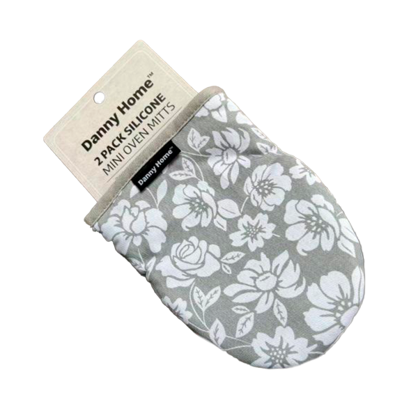 Набор кухонных рукавиц с силиконом Danny Home Цветы 2шт 14х19см
