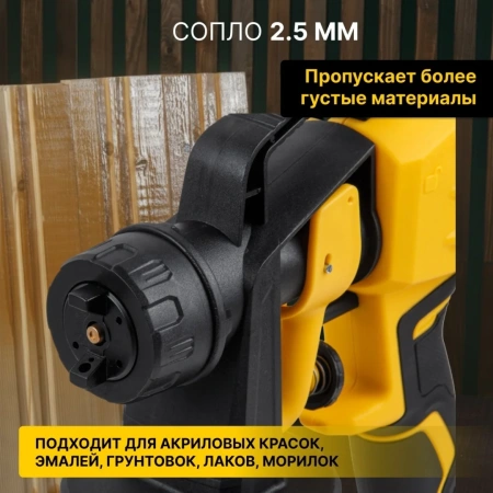 Краскораспылитель электрический MOLOT MPS 0740 в кор. (450 Вт, 700 мл/мин, 0.8 л. бак, 2.5 мм сопло,