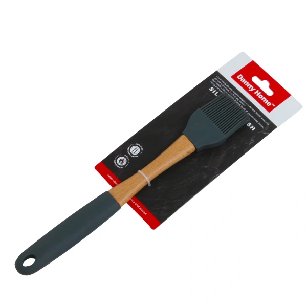 Кисточка кулинарная DH 28,5 см силикон дерево серая DH2585