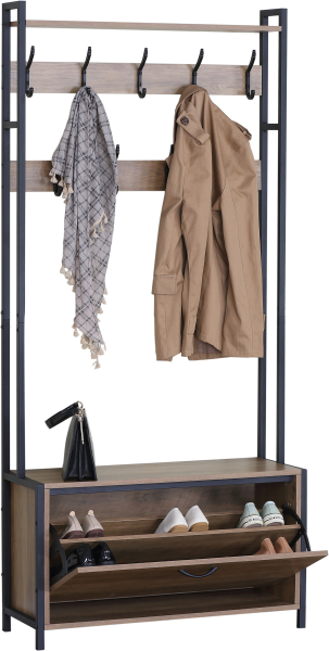 Вешалка для одежды напольная GDX с отделением для обуви 84х30х182 см CN