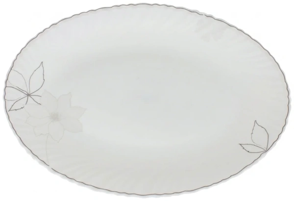 Тарелка сервировочная DH Ivory Flower 34х26 см опаловое стекло LYP135-M