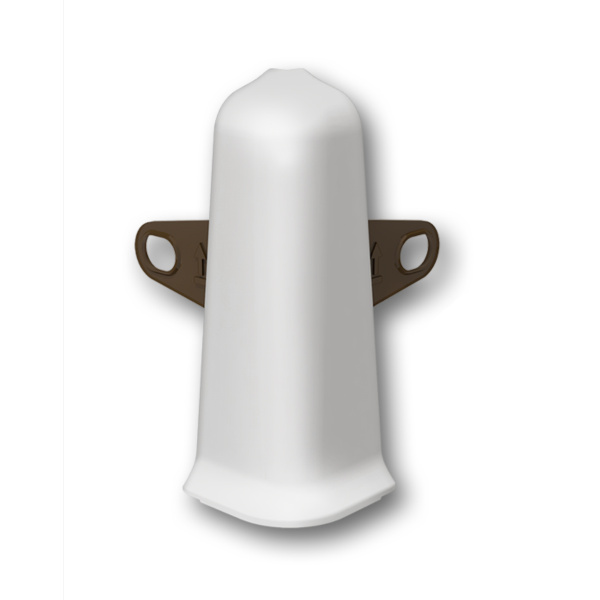 Угол наружный (внешний) с крепежом для плинтуса 70мм "Деконика", 002 Светло-серый