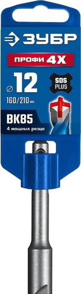Бур ЗУБР ПРОФИ-4Х 12x210 мм, SDS-plus (29313-210-12)