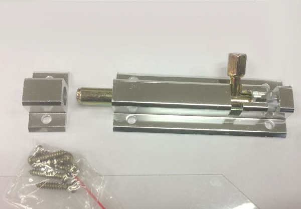 Шпингалет-задвижка 500 (80 мм) серебро