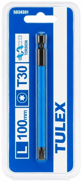 Бита торсионная TULEX 5034301 кованая, Т30, 100мм(1шт/уп)