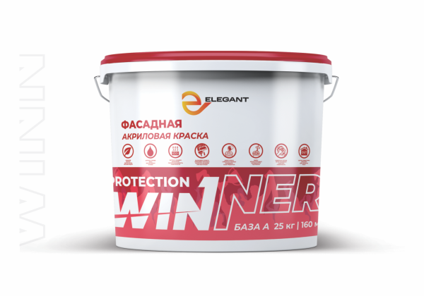 Краска акриловая в/д Elegant Winner Protection фасадная 25 кг