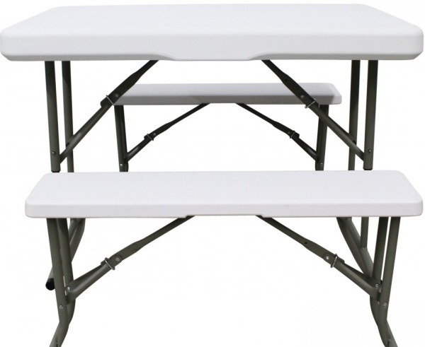 Набор кемпинговой мебели стол + 2 скамейки 113х62х71 см металл, пластик PRC
