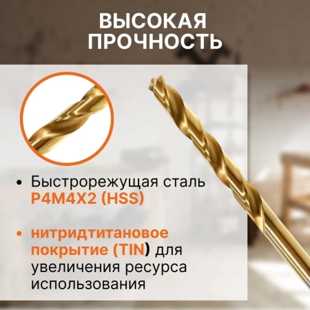 Набор сверл по мет. 13шт 1.5-6.5мм HSS TIN GEPARD (GP1301-13)