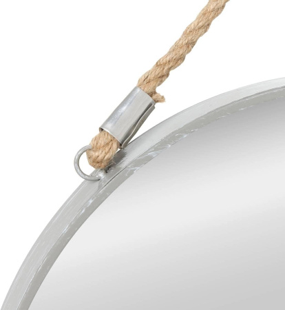Зеркало декоративное Atmosphera Eden на веревке D38 см серебро
