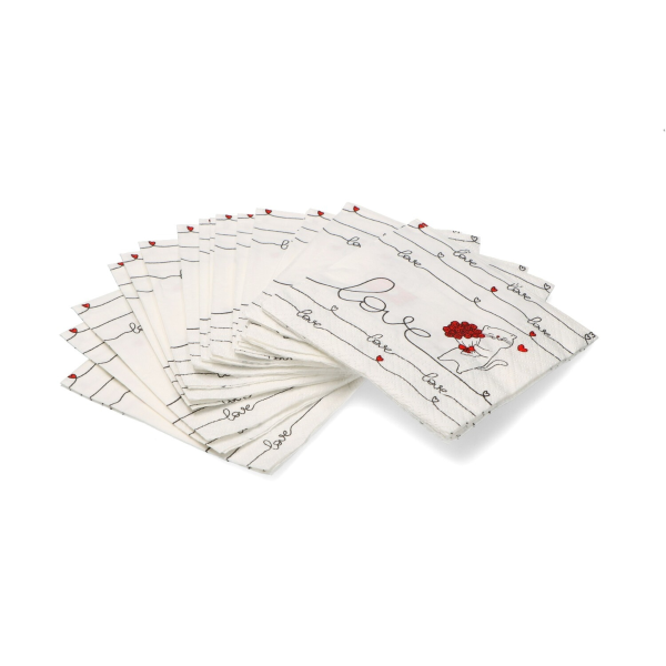 Салфетки бумажные PAW 3-х слойные 25х25 см уп.20 шт Любовная связь SDC123000