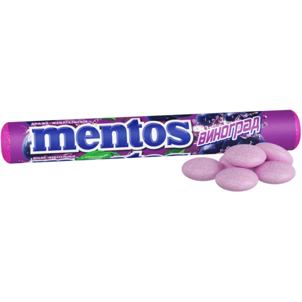 Mentos конфеты жевательные Виноград 37,5г