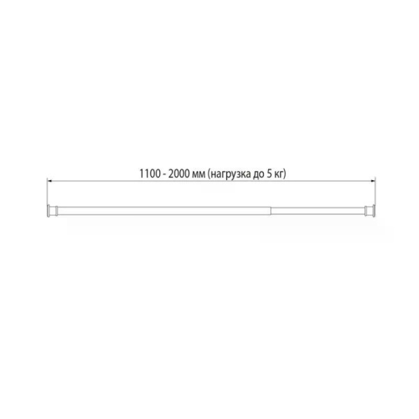 Карниз для ванной комнаты Elegante IDDIS 110-200 см белый матовый RSW0120i14