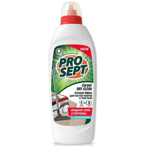 Шампунь для сухой чистки ковров и текстильных изделий PROSEPT Carpet DryClean концентрат 1:20-1:100 