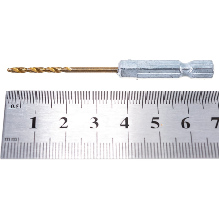 Сверло по металлу, 2 мм, HSS, нитридтитановое покрытие, 6-гранный хвостовик// Matrix
