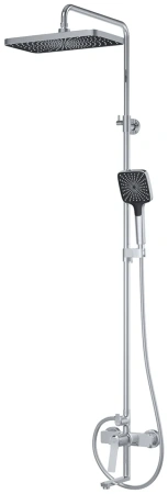 Душевая система с тропическим душем и изливом, глянцевый хром, Parker, IDDIS, PARSB3Fi06