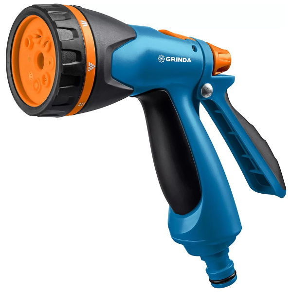 Пистолет поливочный GRINDA PROLine B-8, двухкомпонентный, 8 режимов, курок сзади