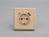 Розетка Brilliant E2-110-2 USB+TYPE-C золото
