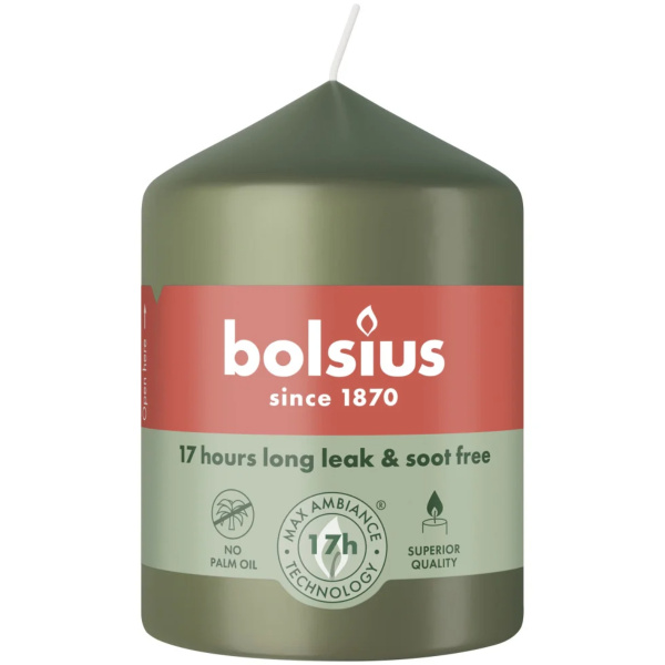 Свеча столбик Bolsius 8х5,8 см Fresh Olive