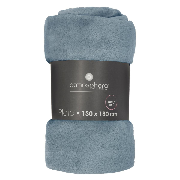 Плед Atmosphera 130х180 см фланель синий 156047O