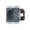 Розетка VESNA 742 3488 181 с/з с USB  графит (механизм)