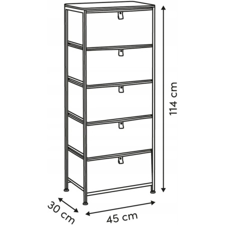 Комод текстильный 5Five Tissa 5 секций 45х30х114 см бежевый 193571BA