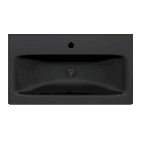 Раковина мебельная  AM.PM, M90WCC0752BM GEM,  керамическая, 75 см, встроенная, цвет: черный матовый,