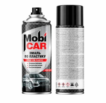 Аэрозольный грунт эмаль для пластика MobiCAR 520 мл, белый