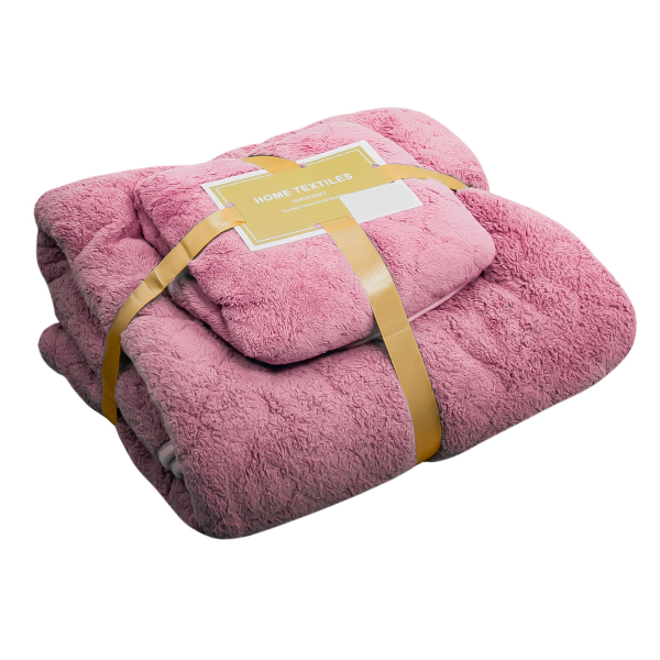 Набор полотенец QH 25х75 см и 70х140 см коралловый PRC