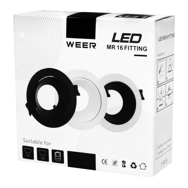 Корпус с креплением для спот WE-DLH1 Ø85*H30mm Black/White