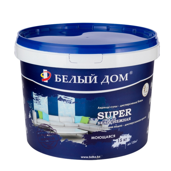 Краска акриловая моющаяся Белый Дом SUPER 15 кг