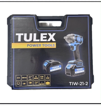 Гайковерт TULEX TIW-21-2,BL,3-х скор,Li-Ion,БЗУ,500N.m,0-3000 об/мин, 3 А/ч, 21В, доп.аккум, кейс