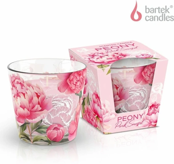 Аромасвеча BARTEK в стакане Пионово-розовый закат 115 гр (Peony Pink Sunset)