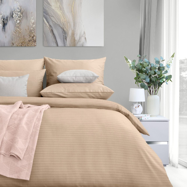 Комплект постельного белья Verossa Stripe Bronze 2 сп нав 70х70 см 747396