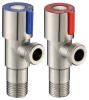 Кран угловой, с отражателем, 1/2; 1/2, кран-букса, нержавеющая сталь, 2 шт, IDDIS, 910S0Z5C2CZ