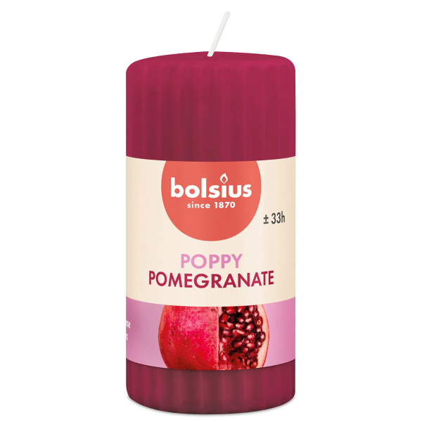 Свеча столбик Bolsius True Scents 12х5,8 см Pomegranate