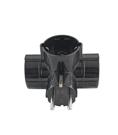 Тройник электрический VT/TRIPLO/16A/BLACK/TRIPPLE SOCKET