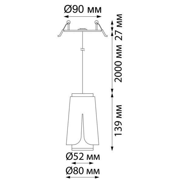 Светильник  SPOT NT22 черный встраиваемый, провод 2м IP20 GU10 9W 220V TULIP 370830