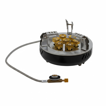 Плитка газовая портативная, резбовая с пьезоподжигом,  переходником на цангу YJ-16 CN