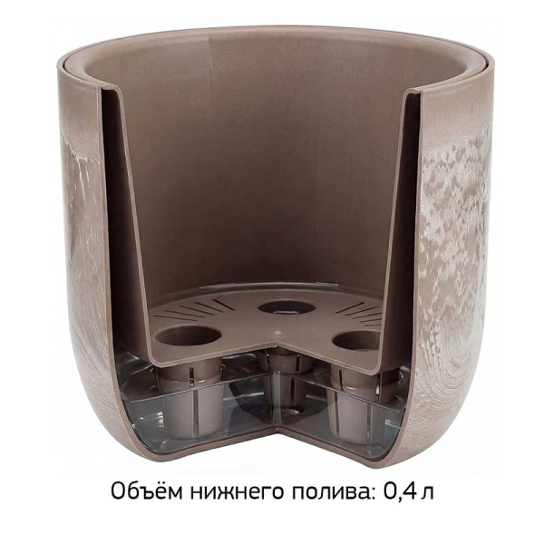 Кашпо МИКРИТ D180мм 1,9л со вставкой, бежевый слайн М 3265
