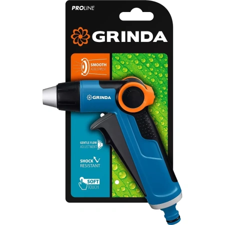 Пистолет поливочный GRINDA, X-R, с регулятором напора, плавная регулировка, курок спереди, двухкомпо