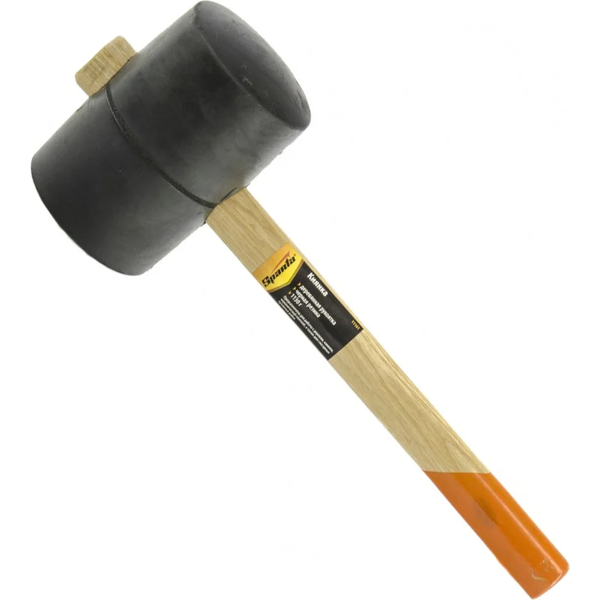 Киянка резиновая, 450 г, черная резина, деревянная рукоятка// Sparta