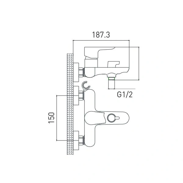 Смеситель в/д  Gross Aqua 2515288СW Space кор.нос