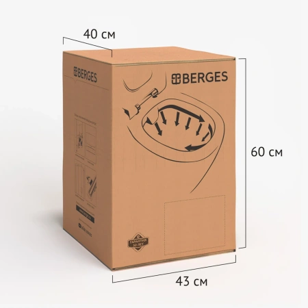 Унитаз подвесной BERGES VITA Rimless 49 см, сиденье дюропласт, микролифт, быстросьем