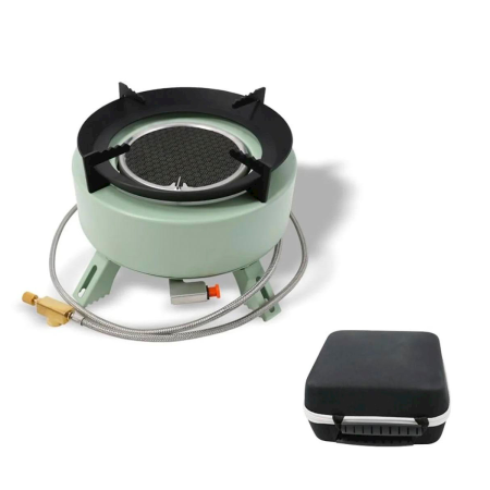 Плитка газовая походная с пьезоподжигом Campsor большая в чехле с переходним на цангу F5007 CN
