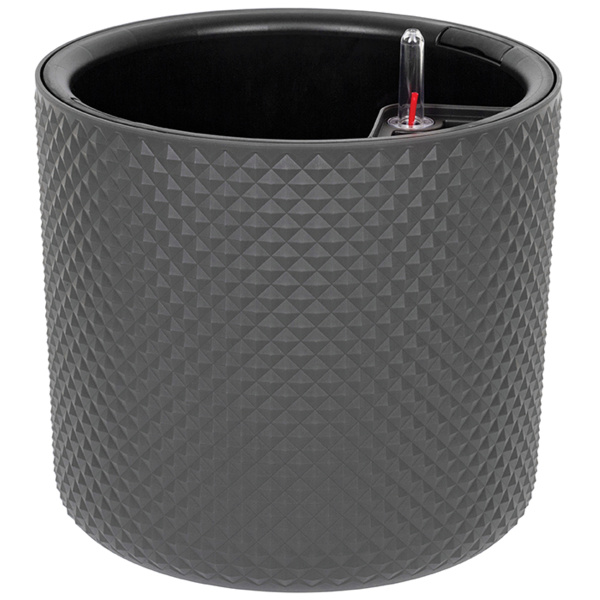 Кашпо IDEA ФАСЕТ D280мм с вставкой и с автополивом Графитовый М 3238
