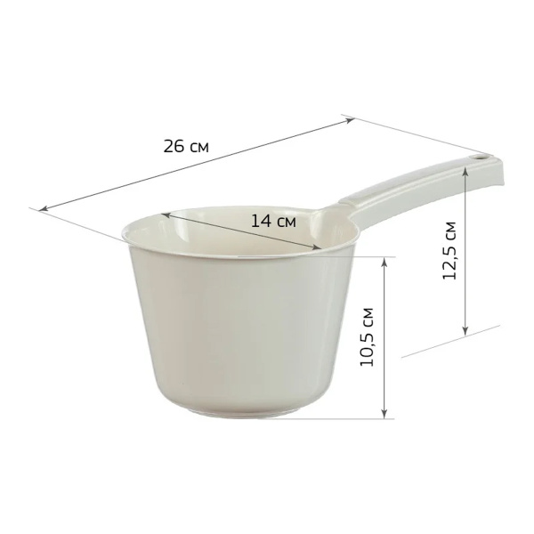 Ковш IDEA 1 л белый ротанг М 1215