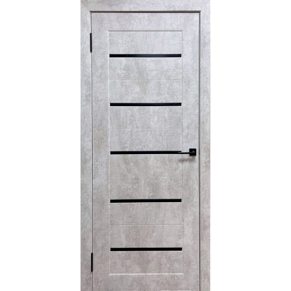 Дверное полотно остекленное Астра Бетон (ст.черное) 600мм