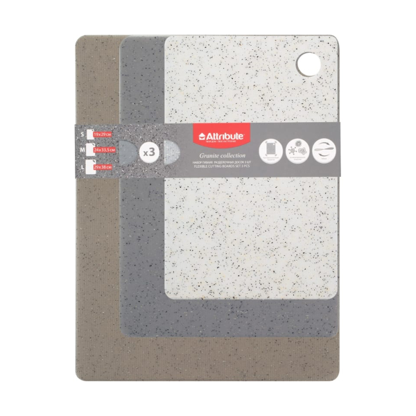Набор досок разделочных Attribute GRANITE COLLECTION 3шт гибкие ABX102