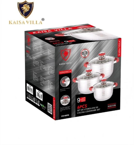 Набор кастрюль Kaisa Villa 6 пр., 9-слойное дно, для всех типов плит KV-6653-1